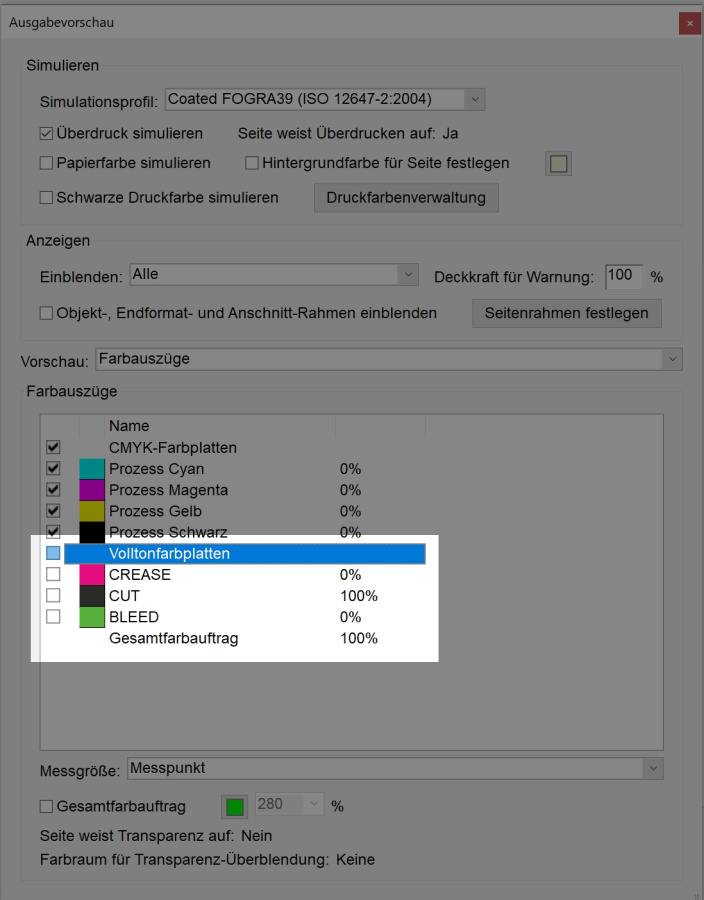 Display spot colors in PDF